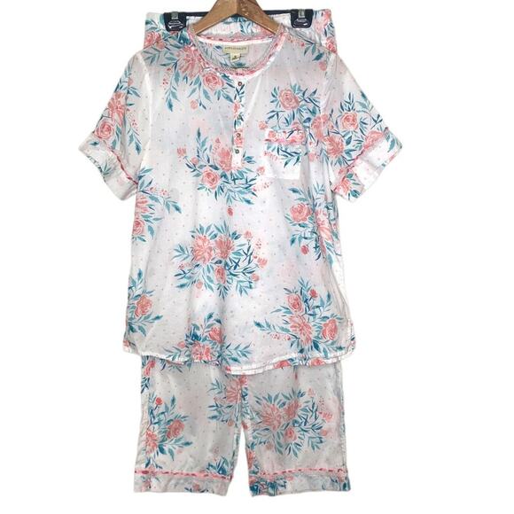 Appleseed's Size Small Floral Lace Trimmed Pajama Set - Picture 1 of 5